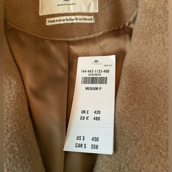 Abercrombie & Fitch Elevated Dad Coat petite M NWT Camel Coat - Picture 4 of 6